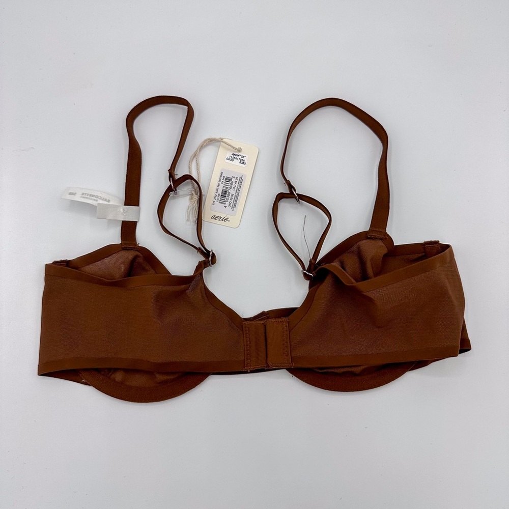 Aerie Smoothez Brown Unlined Mesh Balconette Bra - Picture 5 of 8